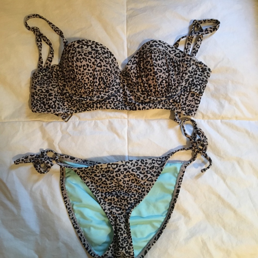 Xhilaration cheetah print push-up bikini set